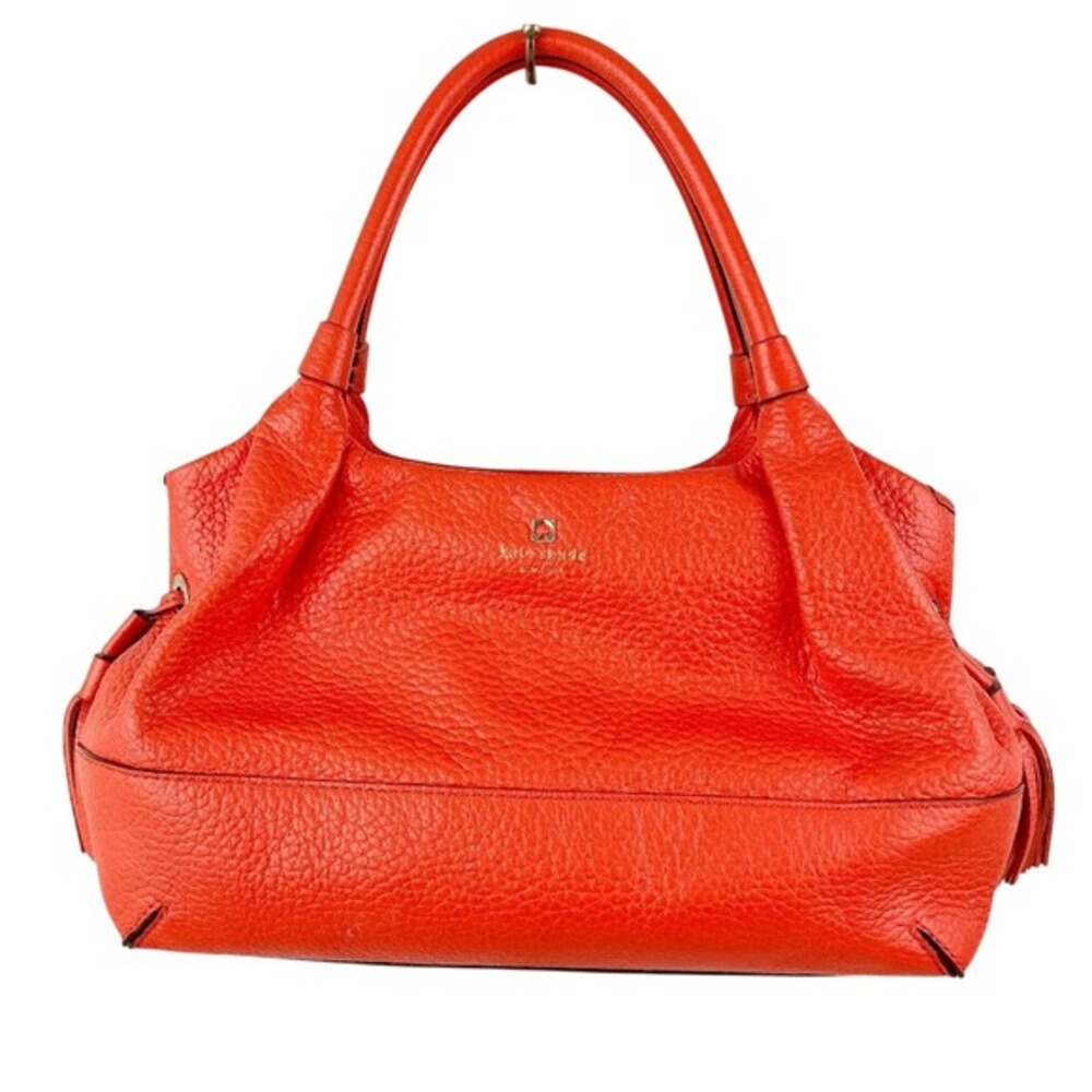 Kate Spade Stevie Southport Avenue Satchel Shoulder Bag Pebbled Leather‎ Flame